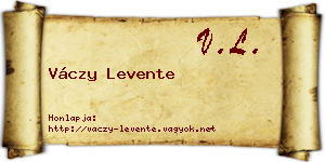 Váczy Levente névjegykártya