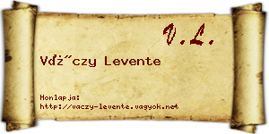 Váczy Levente névjegykártya